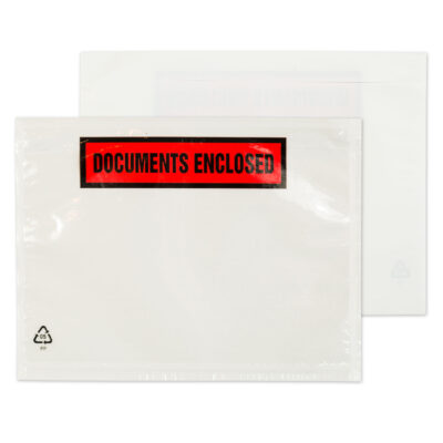 Blake Purely Packaging Document Enclosed Wallet DL 235x132mm Peel and Seal Printed Clear (Pack 1000) – PDE32