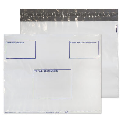 Blake Purely Packaging Polypost Polythene Pocket Envelope Peel and Seal C3+ 330x430mm White (Pack 100) – PE74/W/100