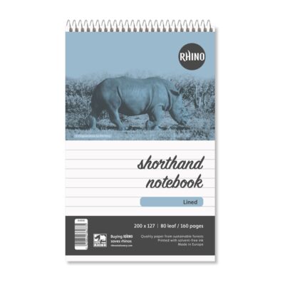 Rhino 200 x 127 Shorthand Notepad 160 Page Feint Ruled 8mm (Pack 10) – RHRN8-0