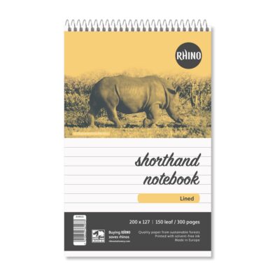 Rhino 200 x 127 Shorthand Notepad 300 Page Feint Ruled 8mm (Pack 5) – RHRN15-2