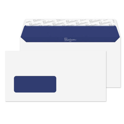 Blake Premium Pure Wallet Envelope DL Peel and Seal Window 120gsm Super White Wove (Pack 500) – RP81884
