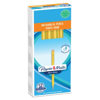 Paper Mate Non Stop Mechanical Pencil HB 0.7mm Lead Amber Barrel (Pack 12) – S0189423