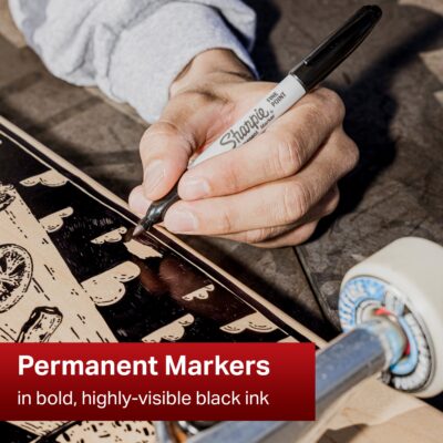 Sharpie Permanent Marker Fine Tip 0.9mm Line Black (Pack 12) – S0810930
