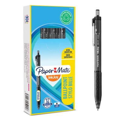 Paper Mate InkJoy 300 Retractable Ballpoint Pen 1.0mm Tip 0.7mm Line Black (Pack 12) - S0959910