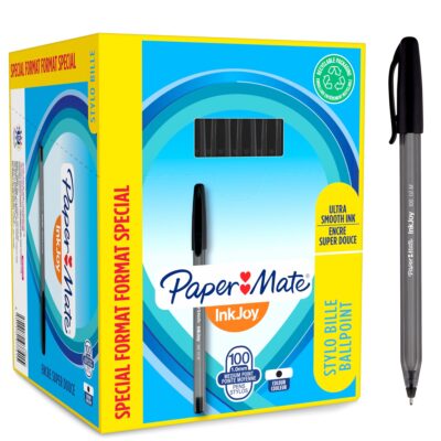 Paper Mate InkJoy 100 Ballpoint Pen 1.0mm Tip 0.7mm Line Black (Pack 80 + 20 Free) - S0977410