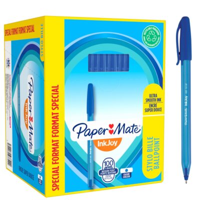 Paper Mate InkJoy 100 Ballpoint Pen 1.0mm Tip 0.7mm Line Blue (Pack 80 + 20 Free) - S0977420