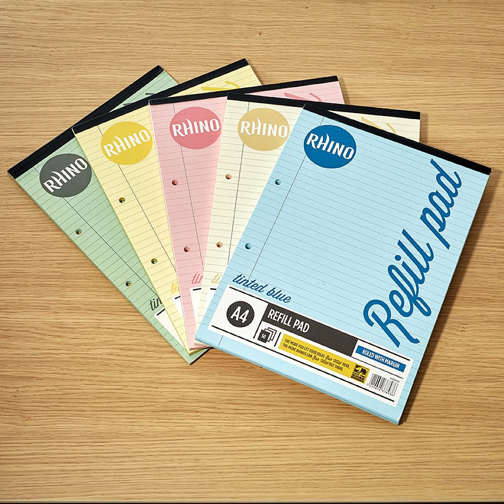 Rhino A4 Special Refill Pad 50 Leaf Feint Ruled 8mm With Margin Blue Tinted Paper (Pack 6) - HABFM-0 - Image 6