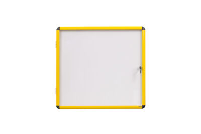 Bi-Office Ultrabite Magnetic Lockable Whiteboard Display Case Yellow Aluminium Frame 6 x A4 720x674mm - VT6201601511