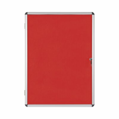 Bi-Office Enclore Red Felt Lockable Noticeboard Display Case 9 x A4 720x981mm – VT630105150