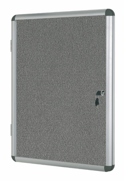 Bi-Office Enclore Grey Felt Lockable Noticeboard Display Case 20 x A4 1160x1288mm – VT740103150