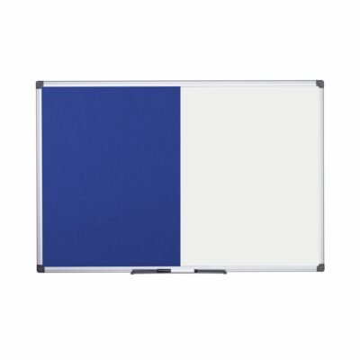 Bi-Office Maya Combination Board Blue Felt/Non Magnetic Whiteboard Aluminium Frame 900x600mm – XA0317170