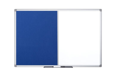 Bi-Office Maya Combination Board Blue Felt/Magnetic Whiteboard Aluminium Frame 900x600mm – XA0322170
