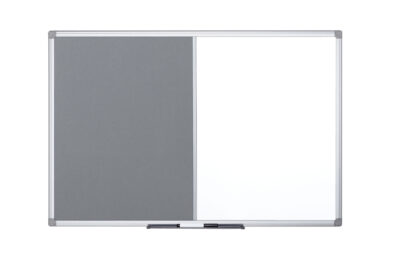 Bi-Office Maya Combination Board Grey Felt/Magnetic Whiteboard Aluminium Frame 900x600mm - XA0328170