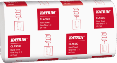 KATRIN 345152 W-Fold 2-Ply White Hand Towels - Case of 2310