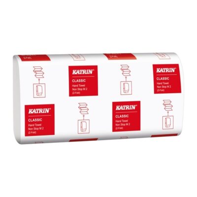 KATRIN 61617 Z-Fold 2-Ply White M2 Hand Towels - Case of 4000