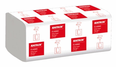 KATRIN 45570 V-Fold 2-Ply White Hand Towels - Case of 4000
