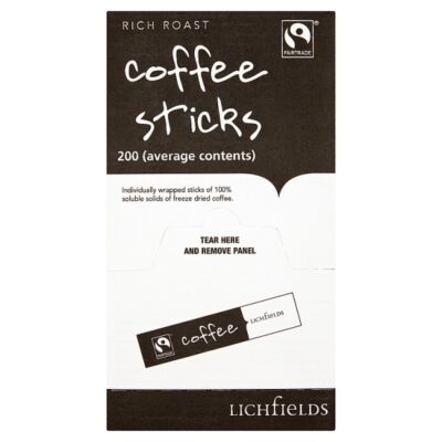 Lichfields Fairtrade Rich Roast Coffee Sticks - 200 Sachets x 2gms