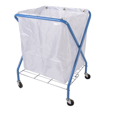 Folding Waste Cart & Heavyweight Translucent Vinyl Bag - 205 Litres