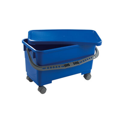 24 Litre Window Cleaners Bucket With Lid & Castors - Blue