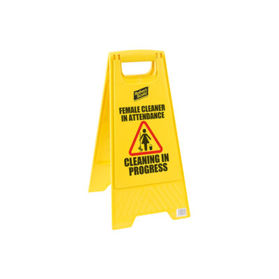Male / Female Cleaner in Attendance Floor Safety Sign