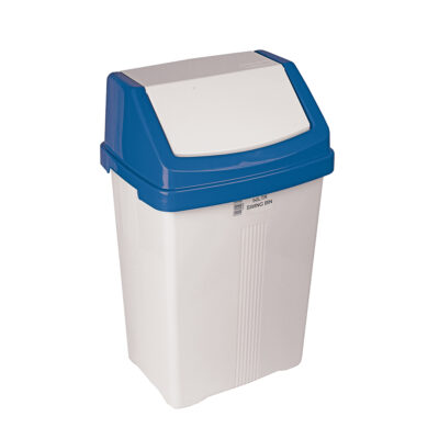 50 Litre Swing Bin - Blue & White Lid