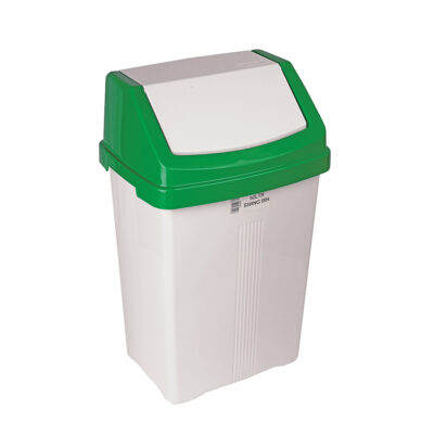 50 Litre Swing Bin - Green & White Lid