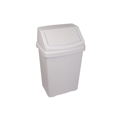 50 Litre Swing Bin - White & White Lid