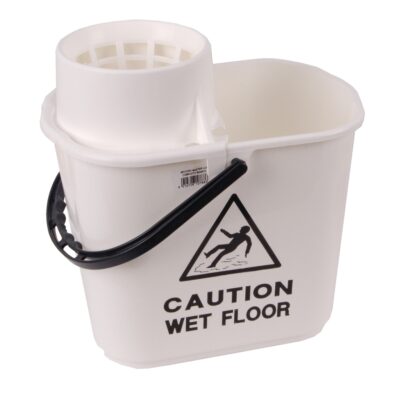 15 Litre Professional Recycled Mop Bucket & Wringer - White