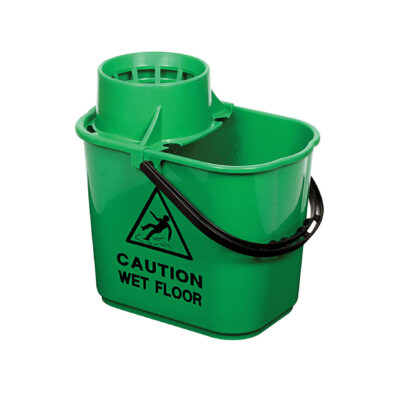 15 Litre Professional Recycled Mop Bucket & Wringer - Green