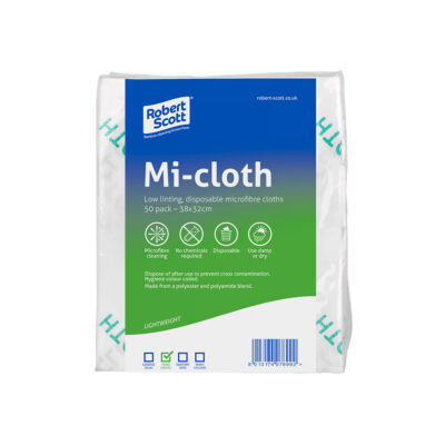 Mi-Cloth Low Linting Microfibre Cloths - Pack of 50 in Green