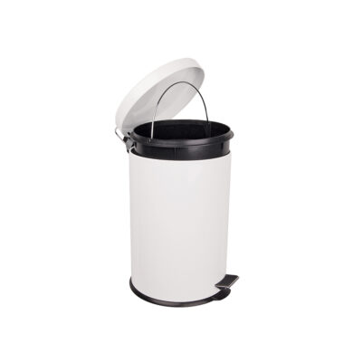 12 Litre Steel Pedal Bin - White