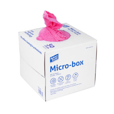 Micro-Box Microfibre Cloths - Box of 50 in Pink