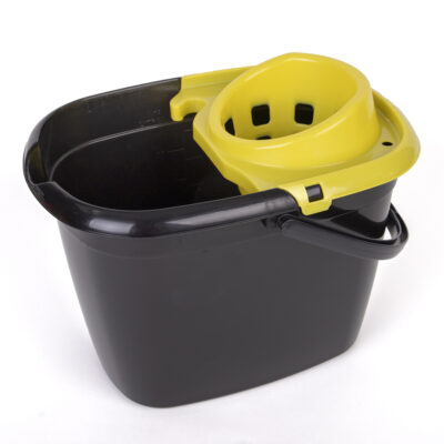 14 Litre High Quality Recycled Mop Bucket - Black & Yellow