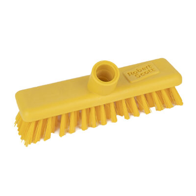 Washable 23cm Stiff Deck Scrubber & 125cm Aluminium Handle - Yellow