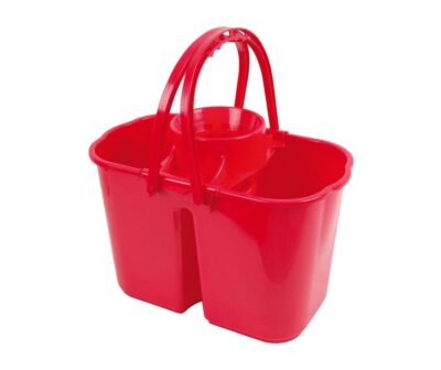 14 Litre Double Compartment Mop Bucket & Wringer - Red