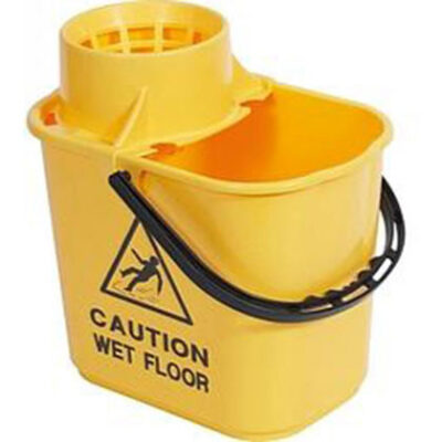 15 Litre Professional Recycled Mop Bucket & Wringer - Yellow