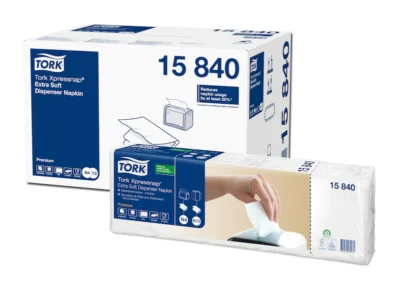 Tork 15840 Xpressnap White 2-Ply Dispenser Napkins - Case of 4000