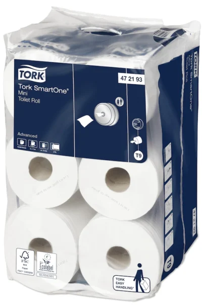 Tork 472193 SmartOne Mini 2-Ply Toilet Rolls - Case of 12