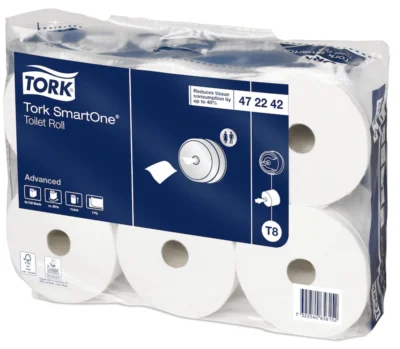 Tork 472242 SmartOne White 2-Ply Toilet Rolls - Case of 6