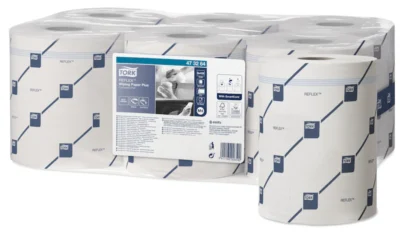 Tork 473264 White 2-Ply Reflex Wiping Paper – Case of 6 x 150 Metres