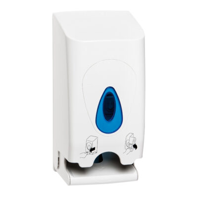 Modular Twin Toilet Roll Dispenser - White & Blue