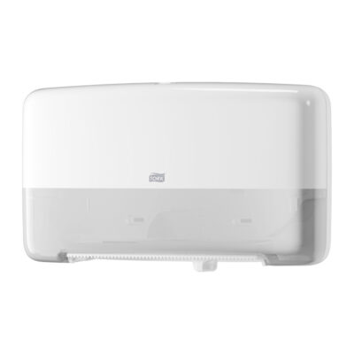 Tork 555500 Twin Mini Jumbo Toilet Roll Dispenser - White