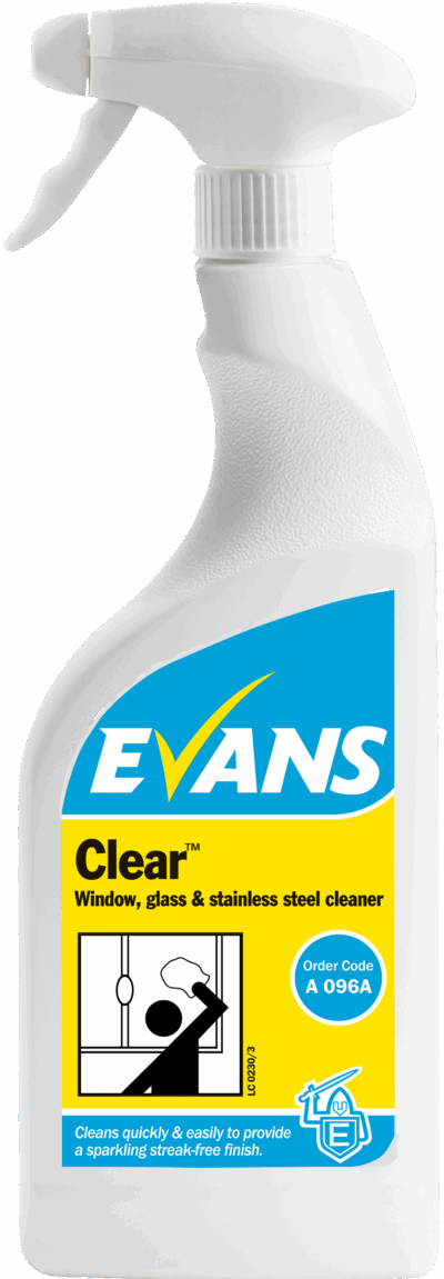 Evans Clear Window, Glass & Stainless Steel Cleaner - 750ml Trigger Spray