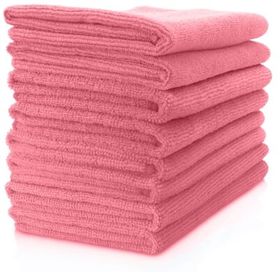 Contract Microfibre Cloths - Pack of 10 Pink
