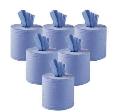 Blue 2-Ply Centrefeed Rolls - Case of 6 x 120m