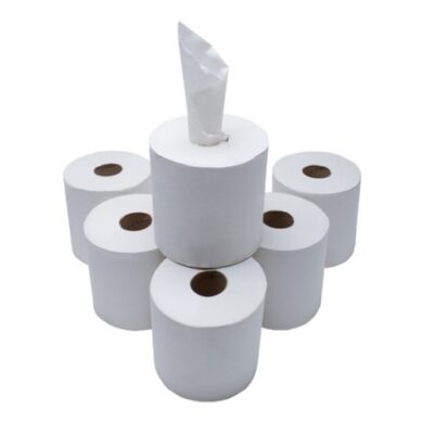 White 2-Ply Centrefeed Rolls - Case of 6 x 120m