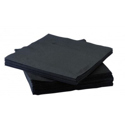 24cm Black Cocktail Napkins - Case of 2000