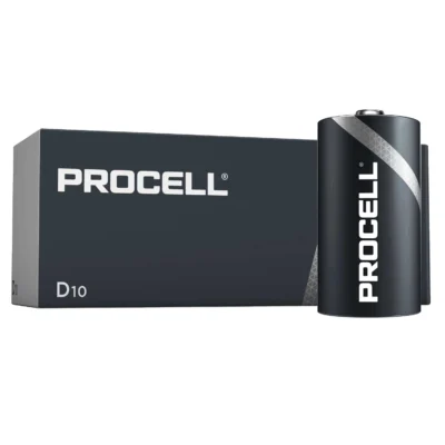 Duracell 1.5V 'D' INDUSTRIAL Alkaline Batteries - Pack of 10
