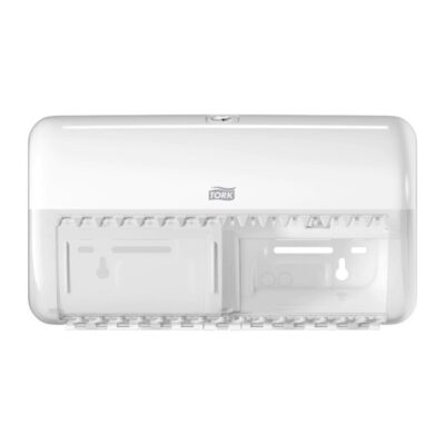 Tork 557000 Conventional Twin Toilet Roll Dispenser - White