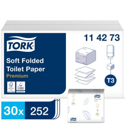 Tork 114273 Soft Folded White 2-Ply Toilet Paper – Case of 30